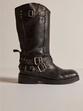 Free people Classic Black Leather Boots - Women's